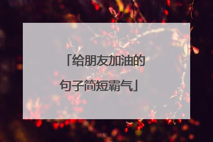 给朋友加油的句子简短霸气