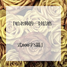 给老师的一封信格式800字5篇