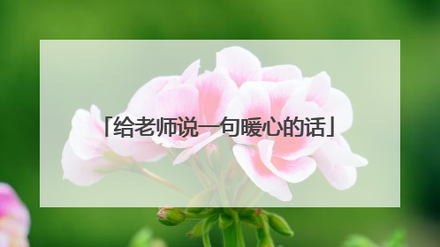给老师说一句暖心的话