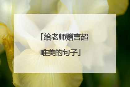 给老师赠言超唯美的句子