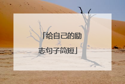 给自己的励志句子简短
