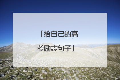 给自己的高考励志句子