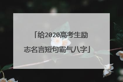 给2020高考生励志名言短句霸气八字