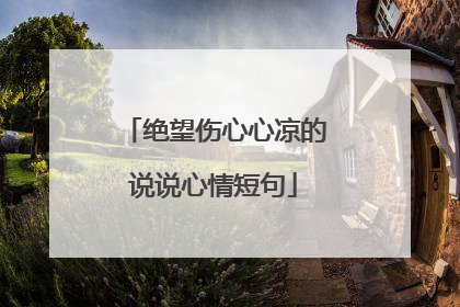 绝望伤心心凉的说说心情短句