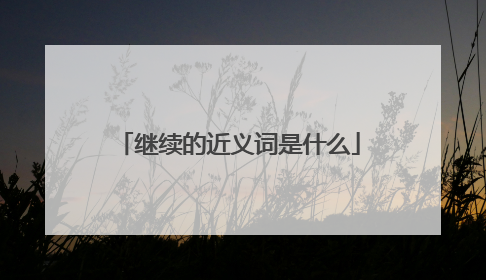 继续的近义词是什么