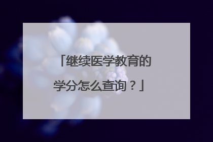 继续医学教育的学分怎么查询？