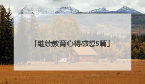 继续教育心得感想5篇
