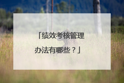 绩效考核管理办法有哪些?