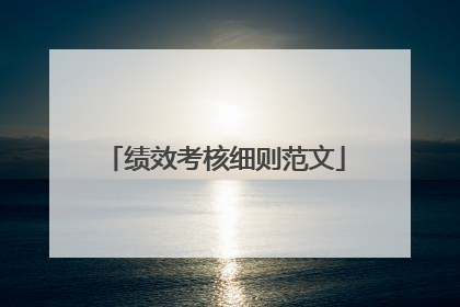 绩效考核细则范文