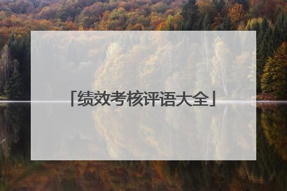 绩效考核评语大全