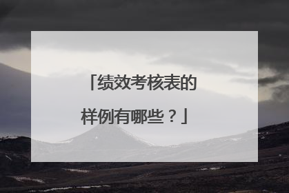 绩效考核表的样例有哪些?