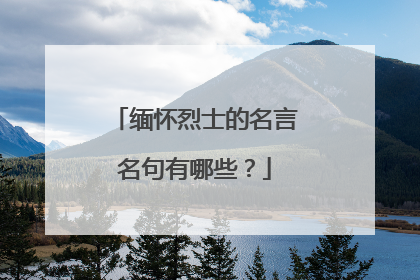 缅怀烈士的名言名句有哪些?