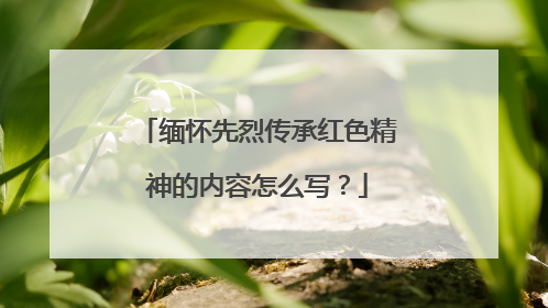 缅怀先烈传承红色精神的内容怎么写?