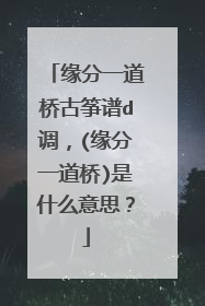 缘分一道桥古筝谱d调,(缘分一道桥)是什么意思?