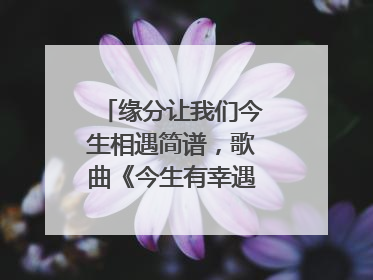缘分让我们今生相遇简谱,歌曲《今生有幸遇见你》筒谱?