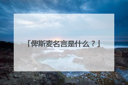 俾斯麦名言是什么?