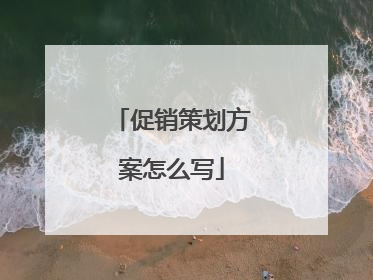 促销策划方案怎么写