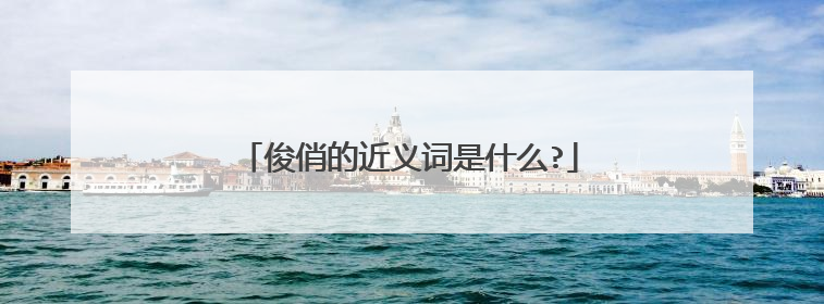 俊俏的近义词是什么?