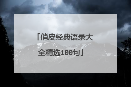 俏皮经典语录大全精选100句