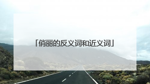 俏丽的反义词和近义词