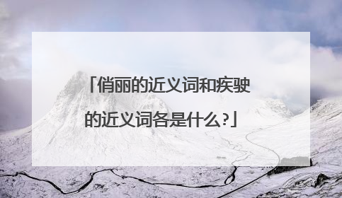 俏丽的近义词和疾驶的近义词各是什么?