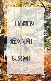 俏丽的近义词和反义词