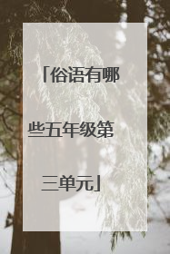 俗语有哪些五年级第三单元