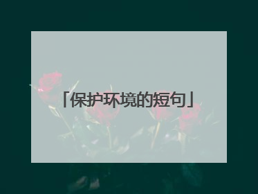 保护环境的短句