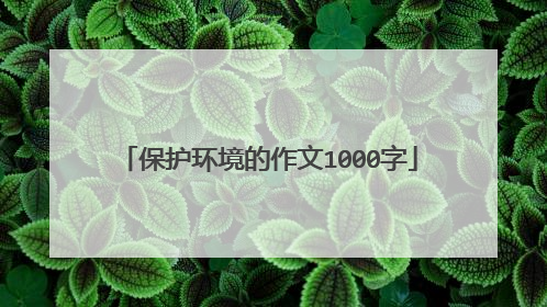保护环境的作文1000字