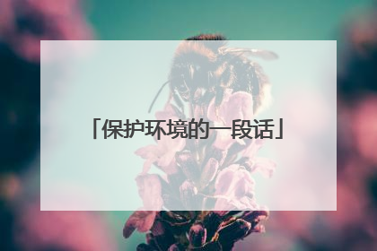 保护环境的一段话