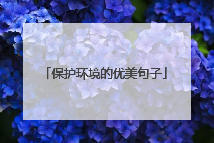 保护环境的优美句子
