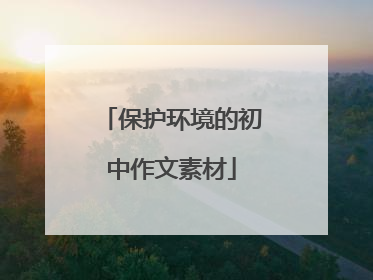 保护环境的初中作文素材