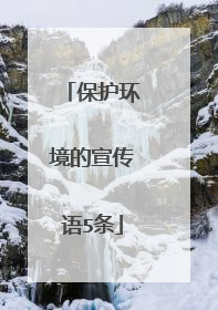 保护环境的宣传语5条