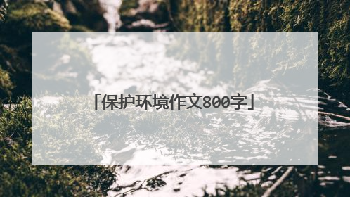 保护环境作文800字