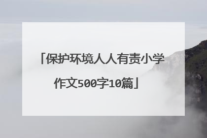 保护环境人人有责小学作文500字10篇