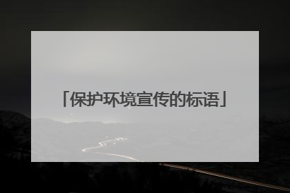 保护环境宣传的标语