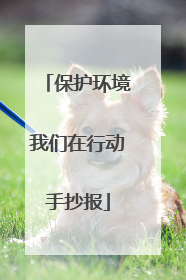 保护环境我们在行动手抄报