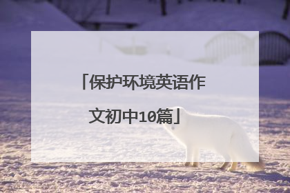 保护环境英语作文初中10篇