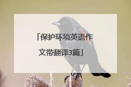 保护环境英语作文带翻译3篇