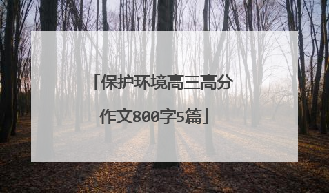 保护环境高三高分作文800字5篇