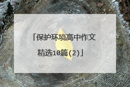 保护环境高中作文精选10篇(2)
