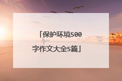 保护环境500字作文大全5篇
