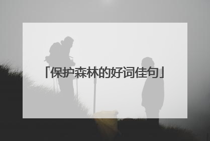 保护森林的好词佳句