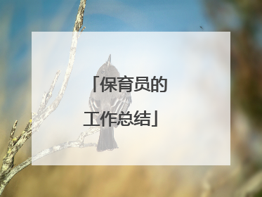 保育员的工作总结