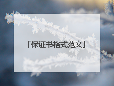 保证书格式范文