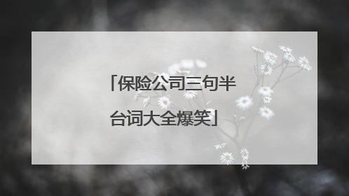 保险公司三句半台词大全爆笑