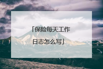保险每天工作日志怎么写