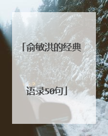 俞敏洪的经典语录50句