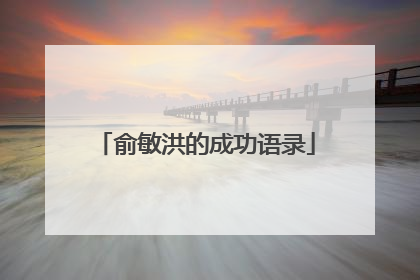 俞敏洪的成功语录
