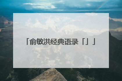 俞敏洪经典语录「」